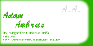 adam ambrus business card